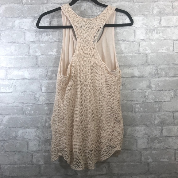 Lucky Brand Knit Lace Cream White Top - Picture 3 of 3